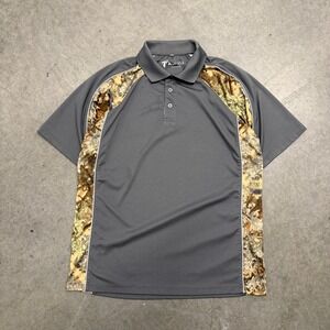 Kings Camo Mens Grey Desert Shadow Performance Polo Shirt Short Sleeve Size S